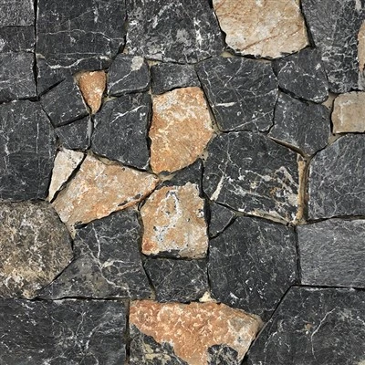 Pedra solta aleatória preta de calcário