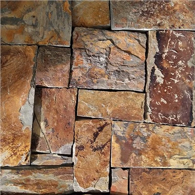 Pedra de silhar aleatória rústica de ardósia